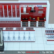 Thiết Kế Kệ Trưng Bày Thiết Bị Vệ Sinh - Sen Vòi - Gạch Ốp Lát - Đồ Điện